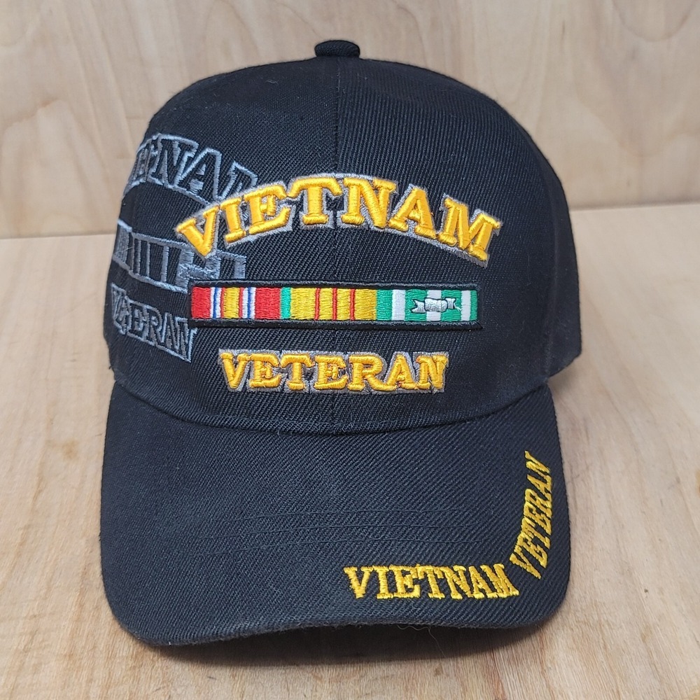 Vietnam Veteran Cap Mens U.S. Warriors Military Headgear Adjustable Strap Back